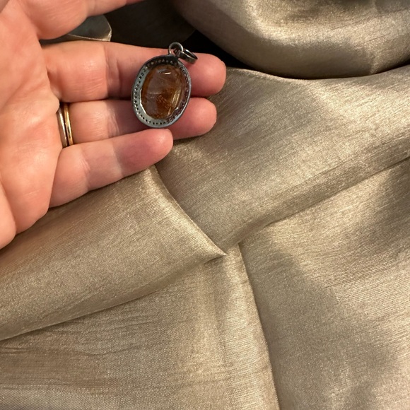 Gold Rudilated Quartz & Diamond pendant. - Picture 9 of 10